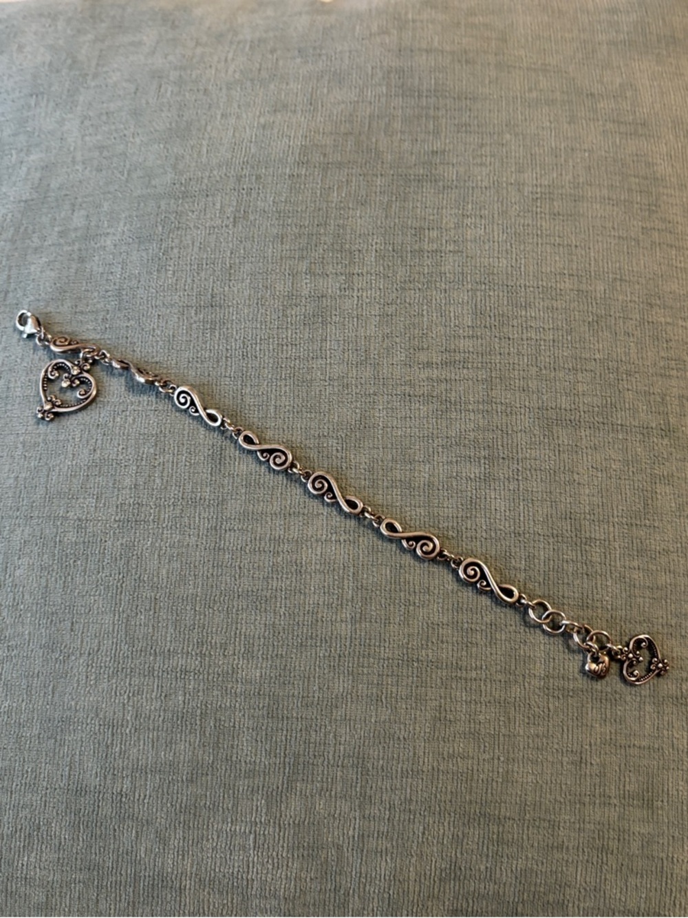 Brighton Silver-Tone Scroll & Heart Bracelet